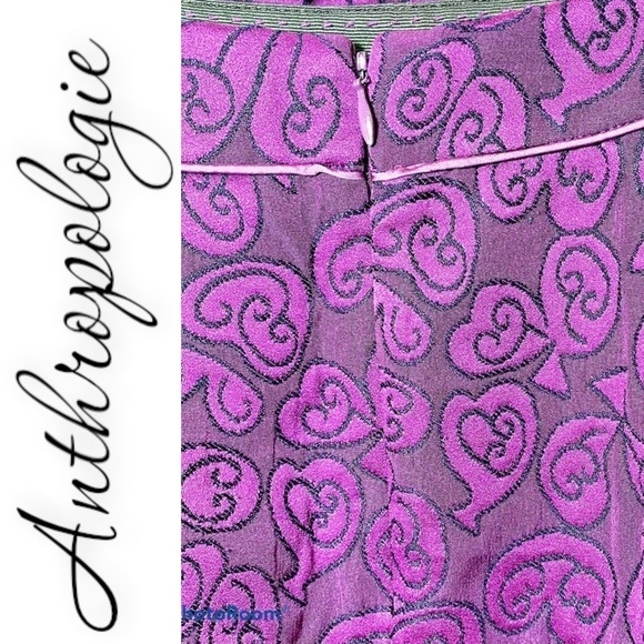 ANTHROPOLOGIE HD in Paris Magenta Pink Brocade Mini Skirt, Size 6 - Picture 6 of 11